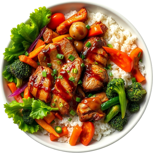 Chickensteak Veggie Bowl dish