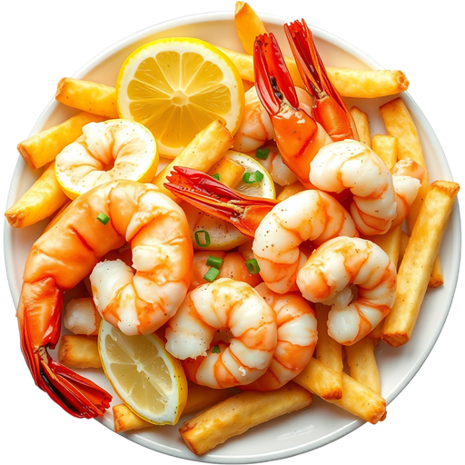 Shrimp and Chips dish