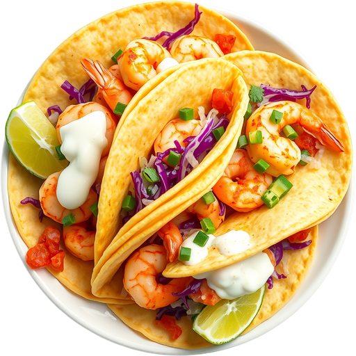 De La Baja Shrimp Tacos dish