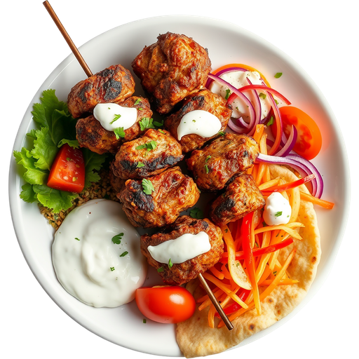 Chicken Kebab/Ground Sirloin Kebab Plate dish