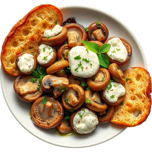 Roasted Mushroom & Goat Cheese dish